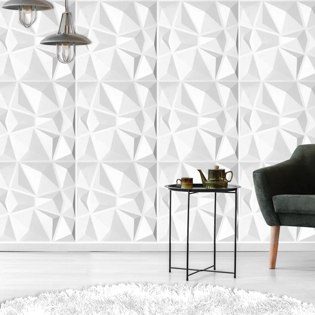 12pcs 3D PVC Wall Panels Ecofriendly Paintable Home Background Decor 50x50cm