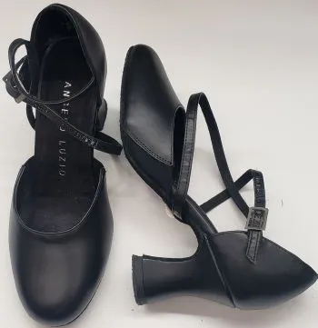 2.5" Sarah II -- X-Strap Closed Toe Ballroom Shoe -- Black