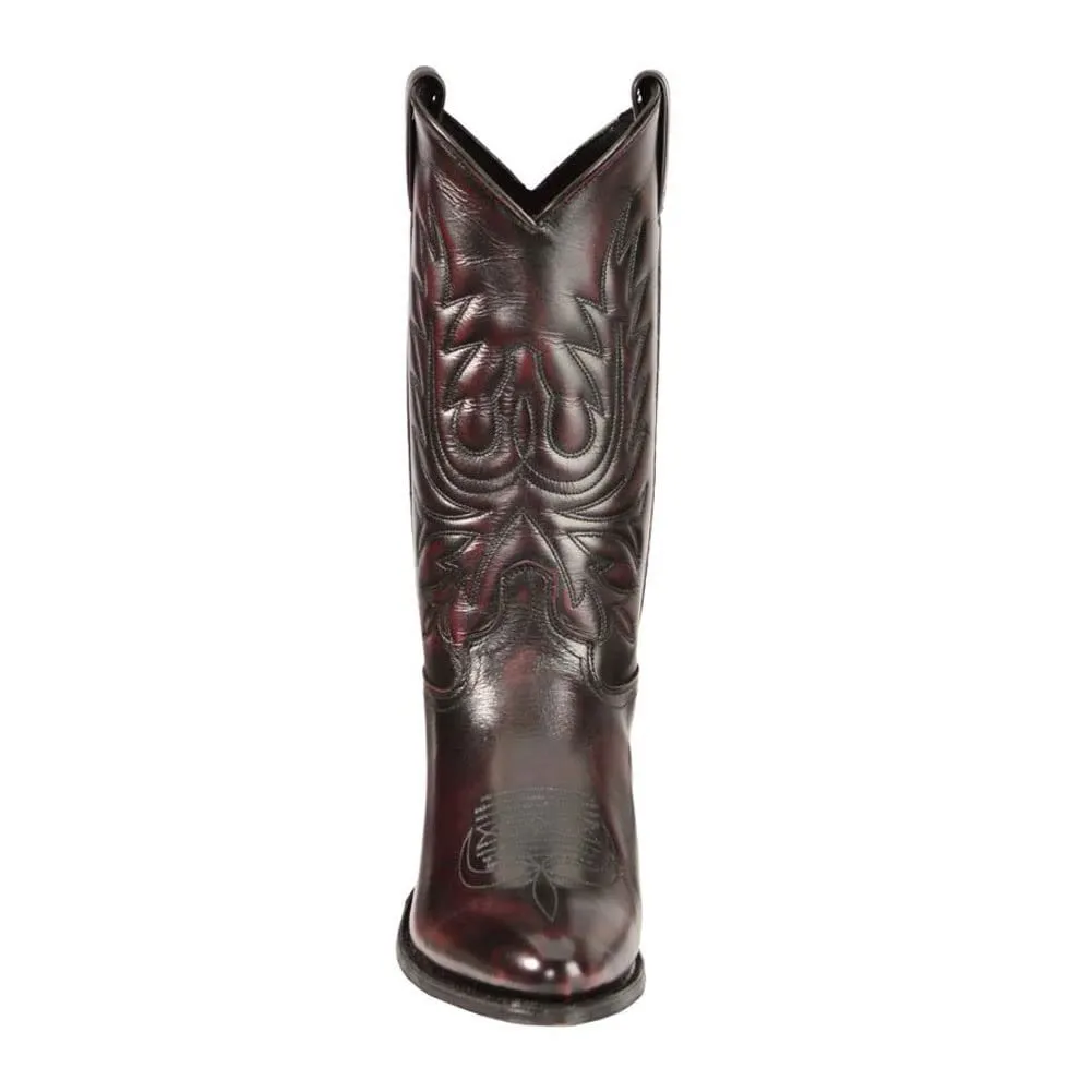 Abilene Men's Cowhide Narrow Round Toe Western Boot, Black Cherry