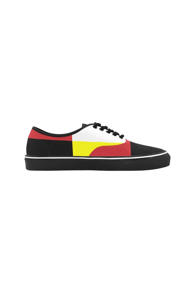 Abstract Classic Women's Canvas Low Top Shoes (Model E001-4)