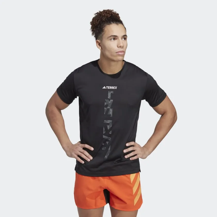 ADIDAS TERREX AGRAVIC TRAIL RUNNING TEE - MENS - BLACK