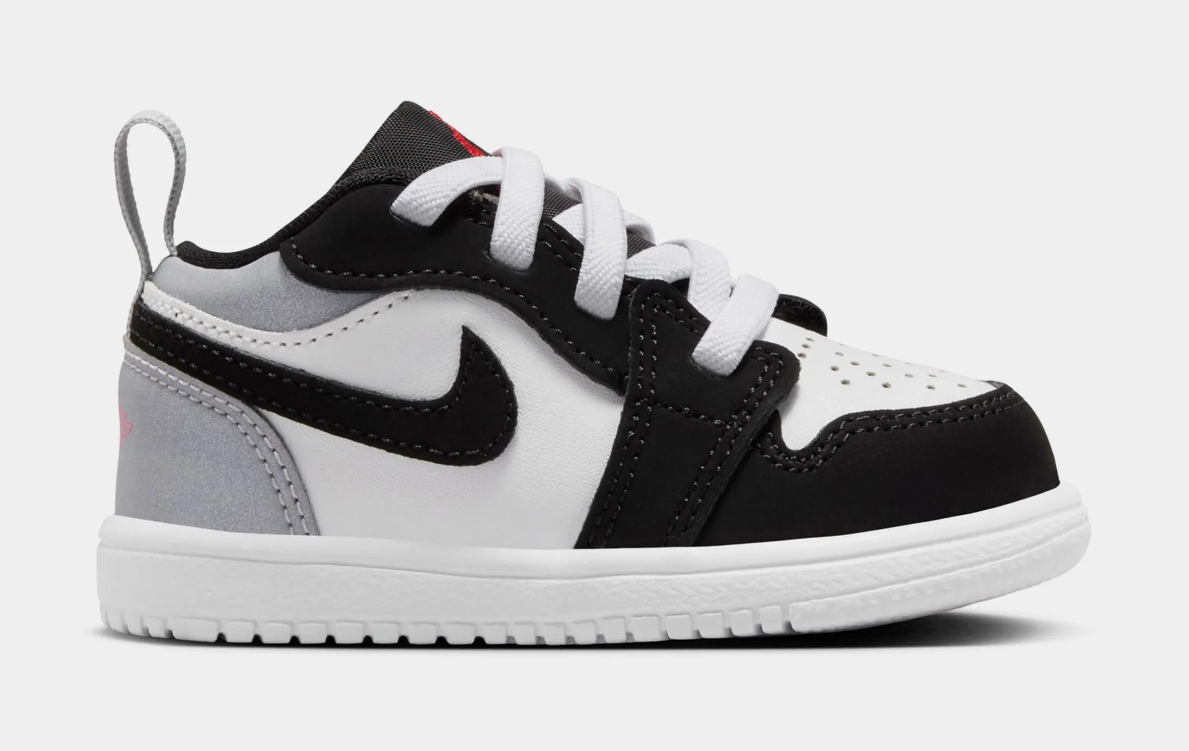 Air Jordan 1 Low Alt SE Infant Toddler Basketball Shoes (White/Fire Red/Black/Matte Silver)