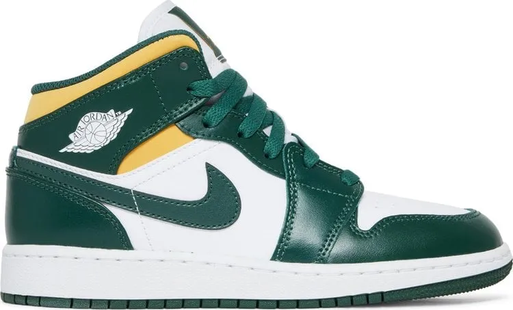 Air Jordan 1 Mid GS Sonics, white