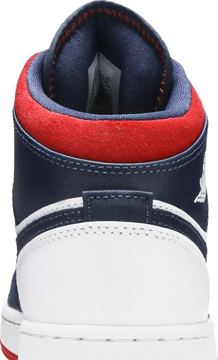 Air Jordan 1 Mid GS USA Olympic sneakers, blue