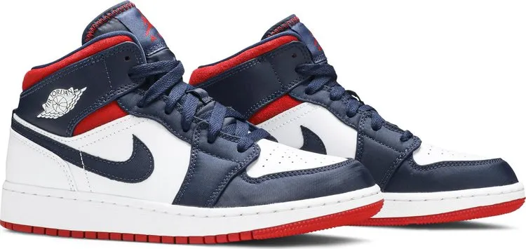 Air Jordan 1 Mid GS USA Olympic sneakers, blue