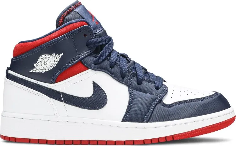 Air Jordan 1 Mid GS USA Olympic sneakers, blue