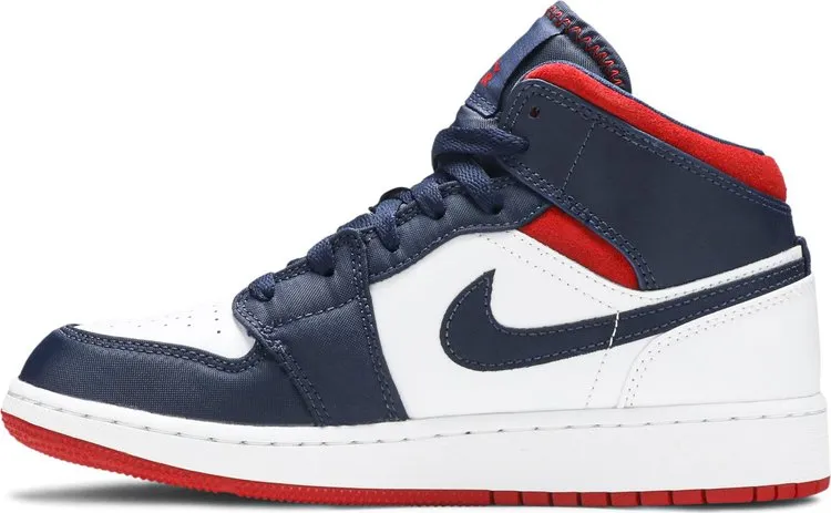 Air Jordan 1 Mid GS USA Olympic sneakers, blue