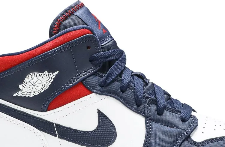 Air Jordan 1 Mid GS USA Olympic sneakers, blue