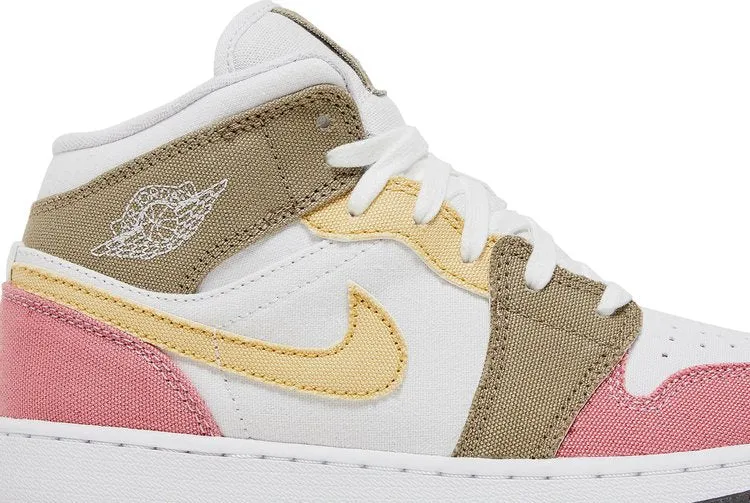 Air Jordan 1 Mid SE GS Pastel Grind, white