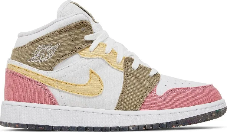 Air Jordan 1 Mid SE GS Pastel Grind, white