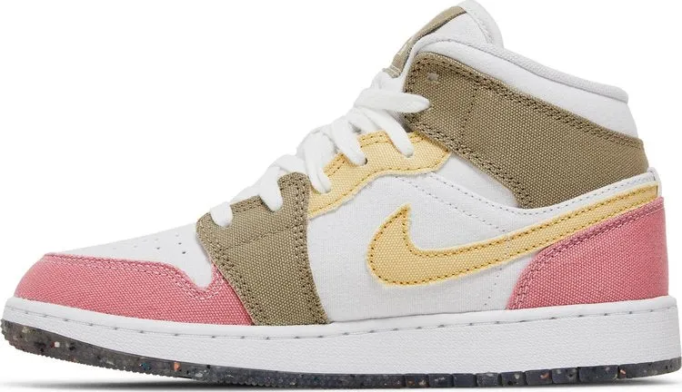 Air Jordan 1 Mid SE GS Pastel Grind, white