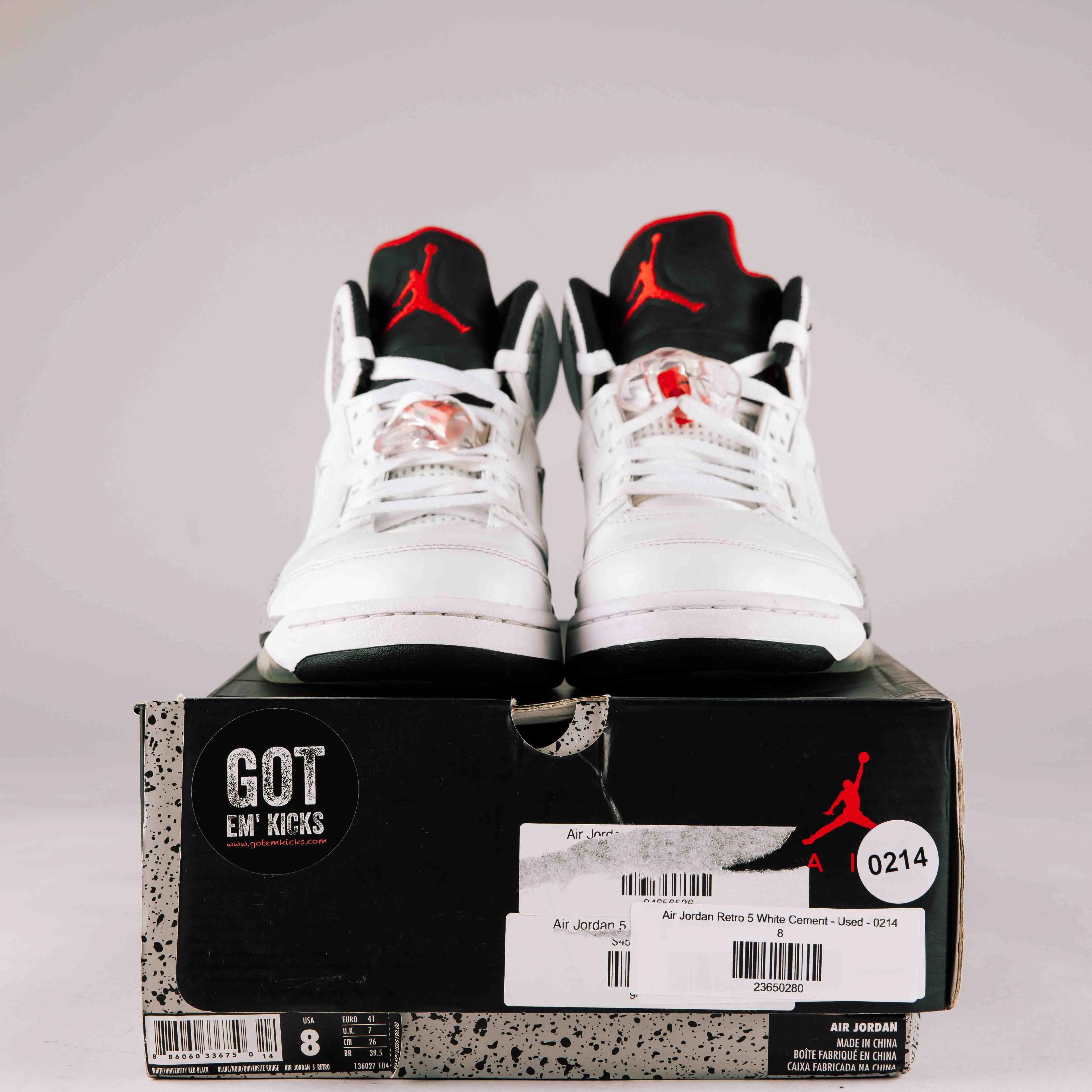 Air Jordan Retro 5 White Cement - Used - 0214