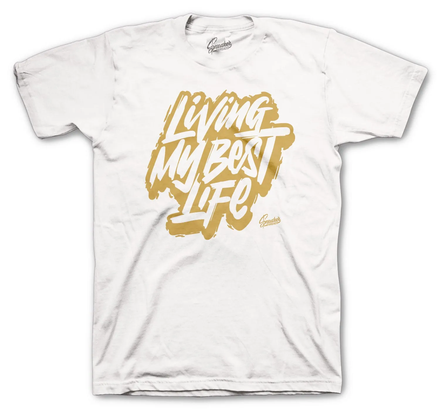 Air Max 90 Metallic Gold Shirt - Living Life - White