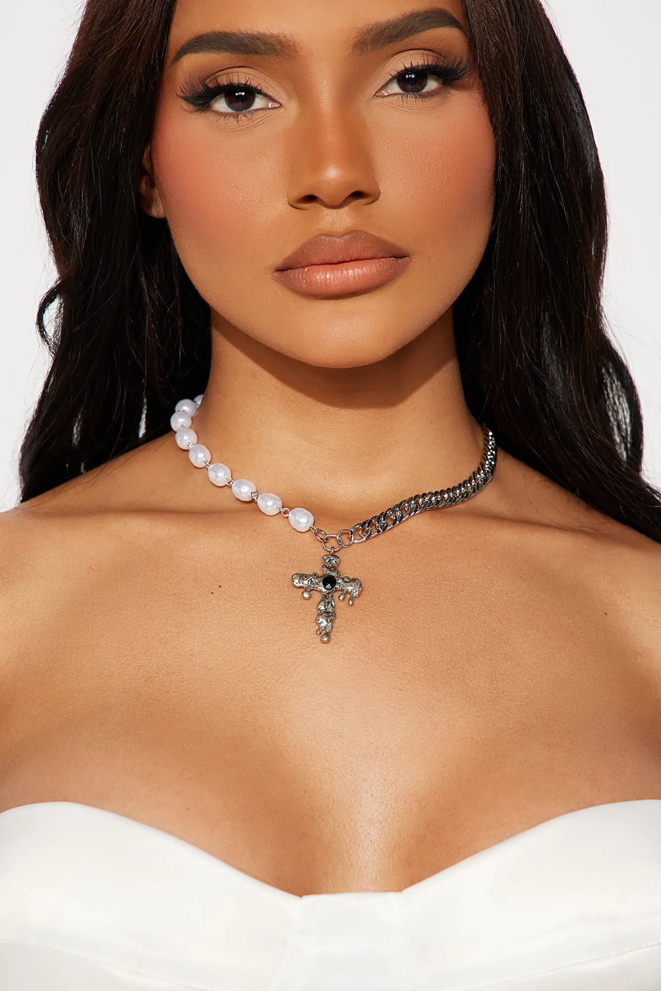 All Things Are Possible Cross Necklace - Silver