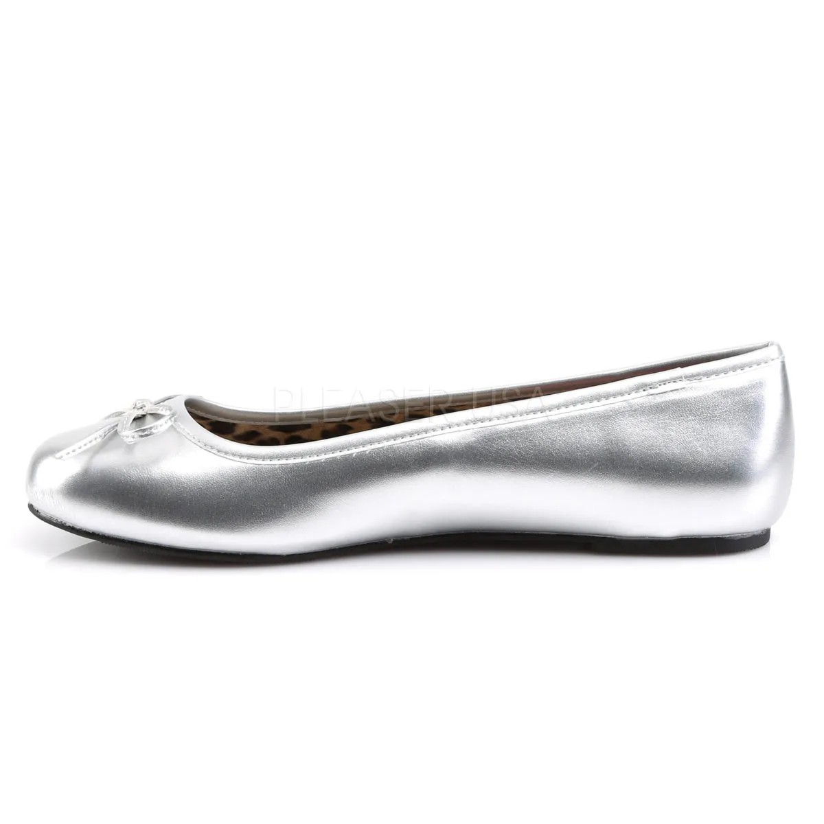 Anna Ballet Plus Size Silver Flats