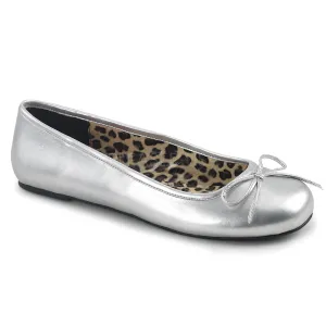 Anna Ballet Plus Size Silver Flats