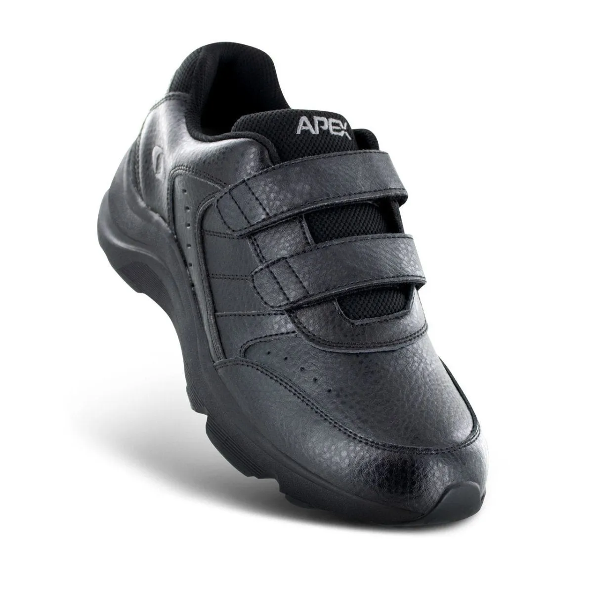 Apex V950m Dbl Velcro Walk Men's Strap Shoe In Black