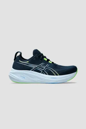 ASICS Men's Gel-Nimbus 26 Sneaker in French Blue/Electric Lime