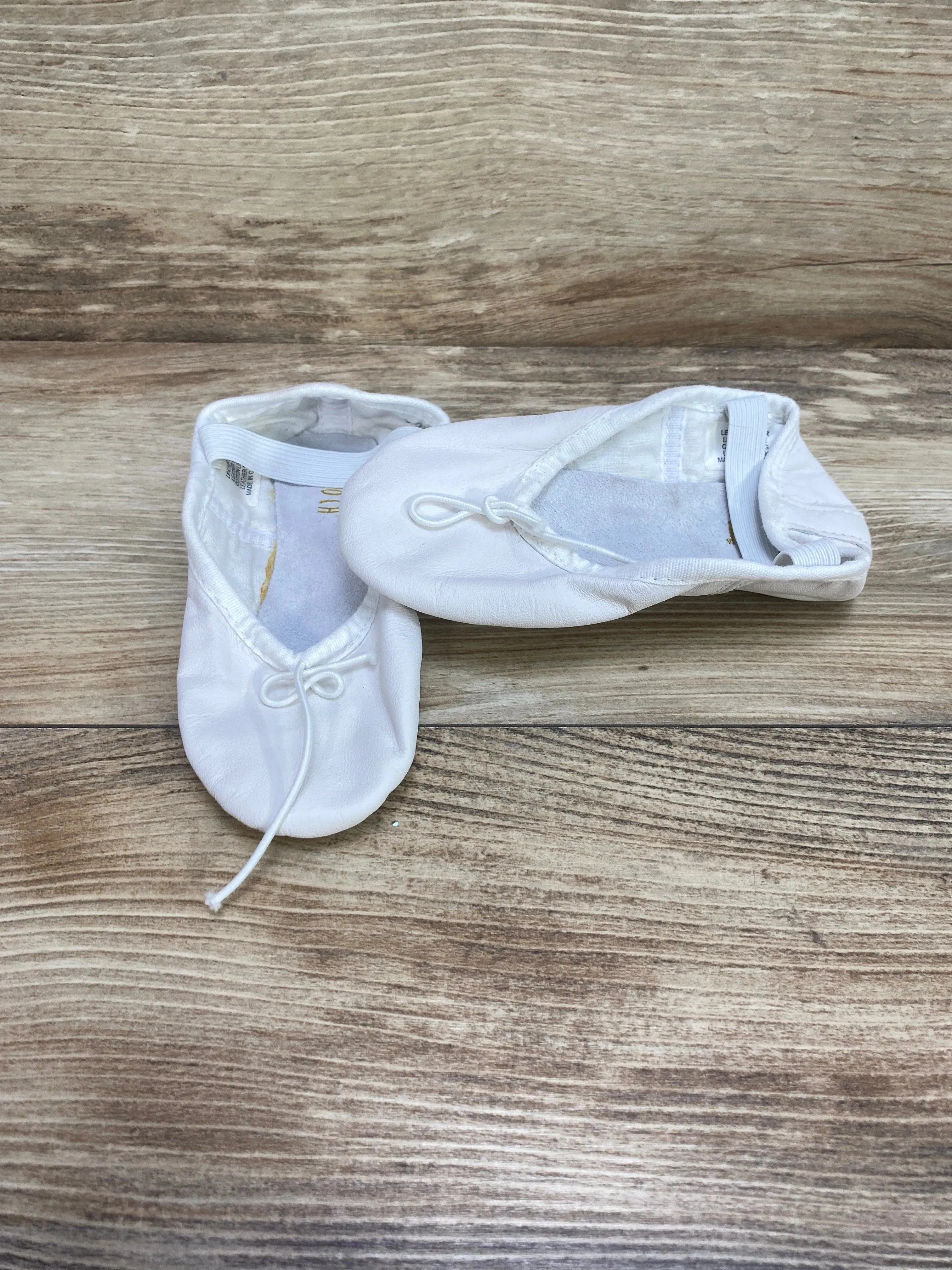 Bloch Dansoft Leather Ballet Shoes White Sz 10.5c