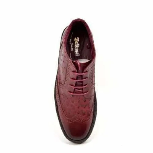 British Walkers Playboy Wingtip Men's Burgundy Ostrich Leather High Tops Boots