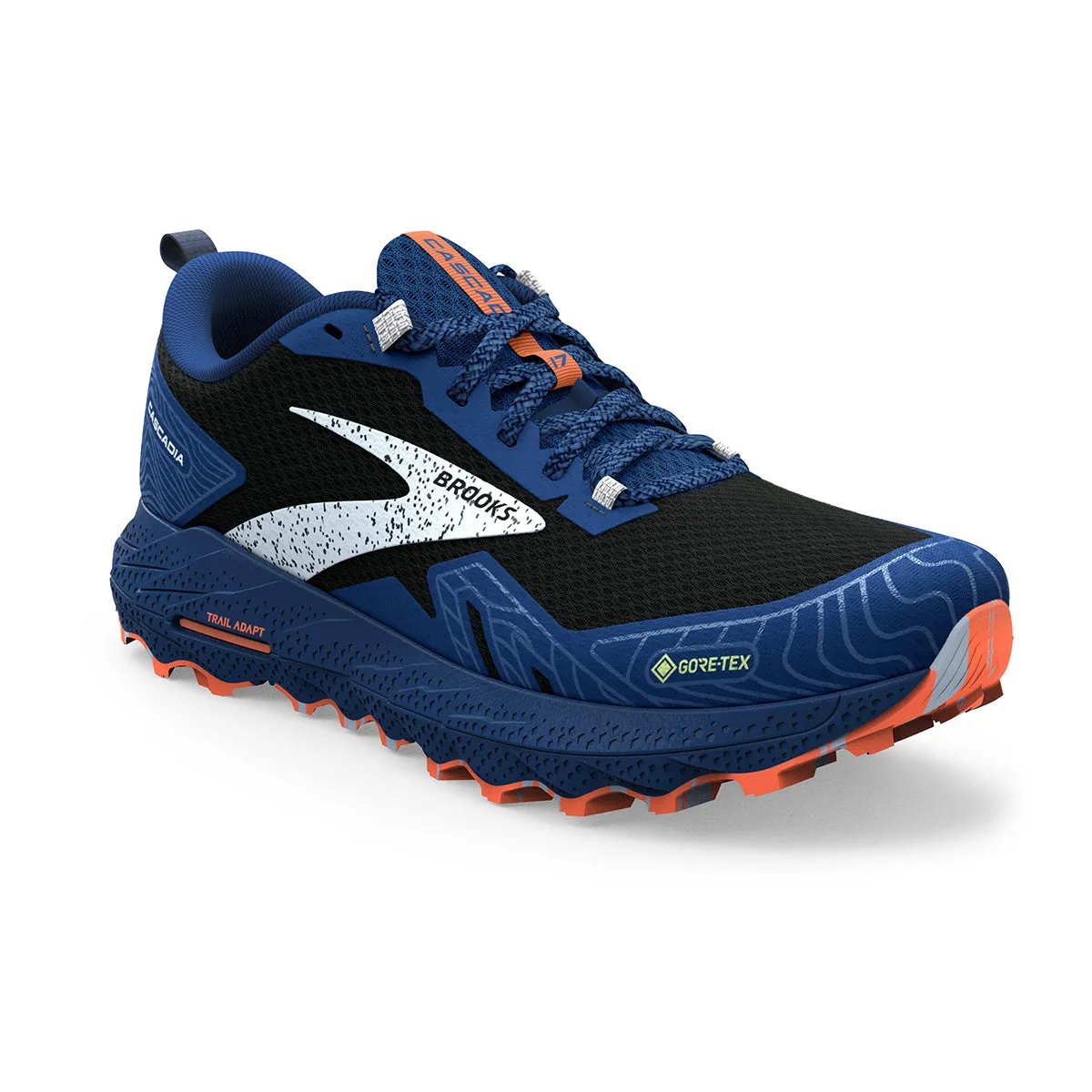 Brooks Cascadia 17 GTX Mens | Black/blue/firecracker