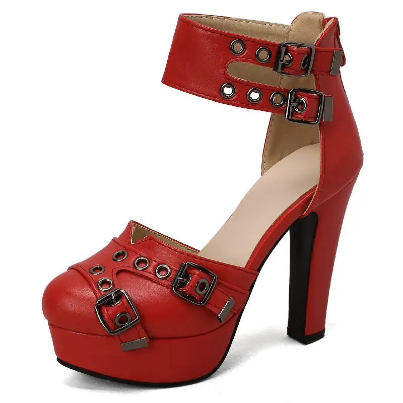 Buckle Detail Ankle Strap Platform Shoes