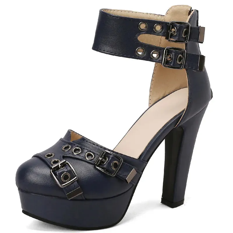 Buckle Detail Ankle Strap Platform Shoes