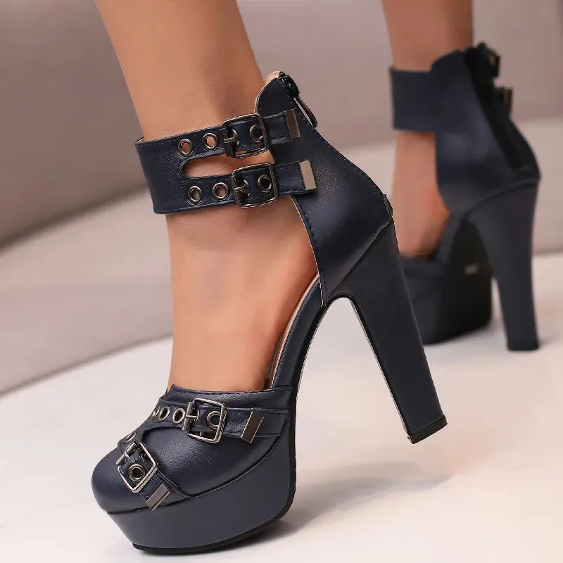 Buckle Detail Ankle Strap Platform Shoes