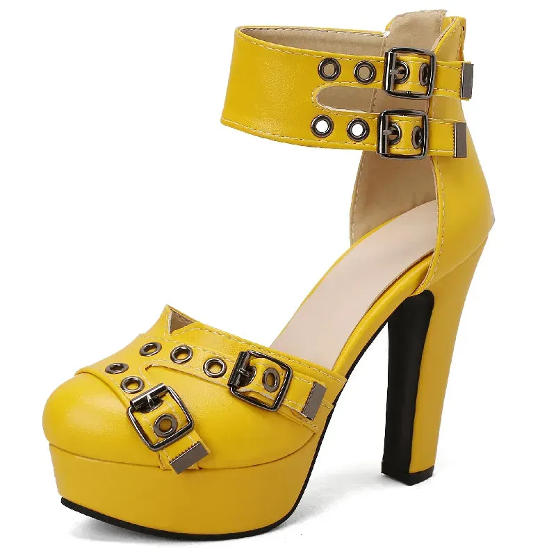 Buckle Detail Ankle Strap Platform Shoes