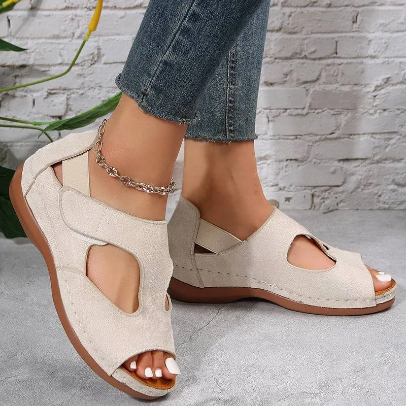 Casual Summer Low Heels Velcro Shoes For Women - GlamzLife