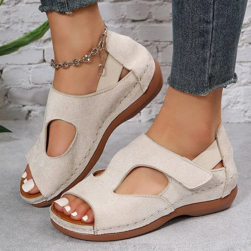 Casual Summer Low Heels Velcro Shoes For Women - GlamzLife