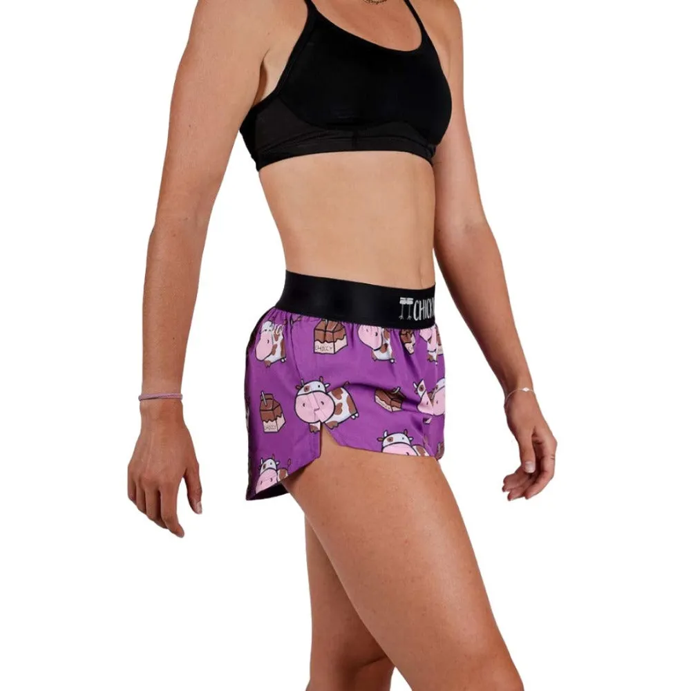 ChicknLegs Women's Choccy Cows Split Short 1.5"