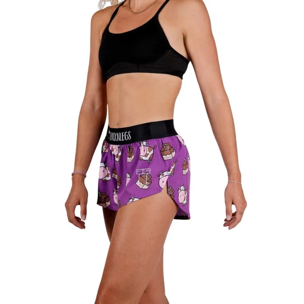 ChicknLegs Women's Choccy Cows Split Short 1.5"