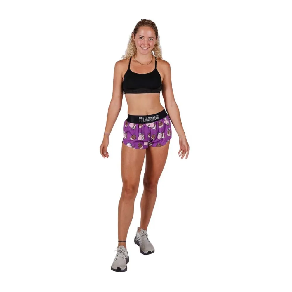 ChicknLegs Women's Choccy Cows Split Short 1.5"