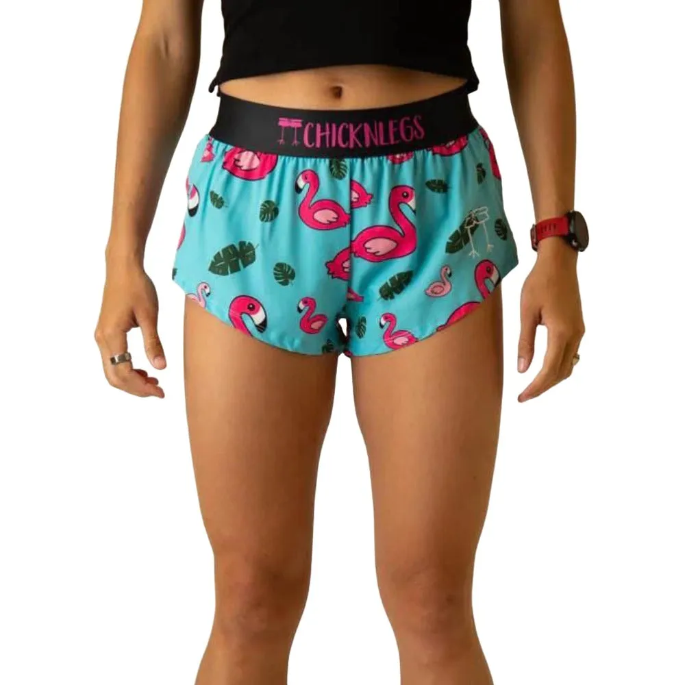 ChicknLegs Women's Flamingo Split Shorts 1.5"