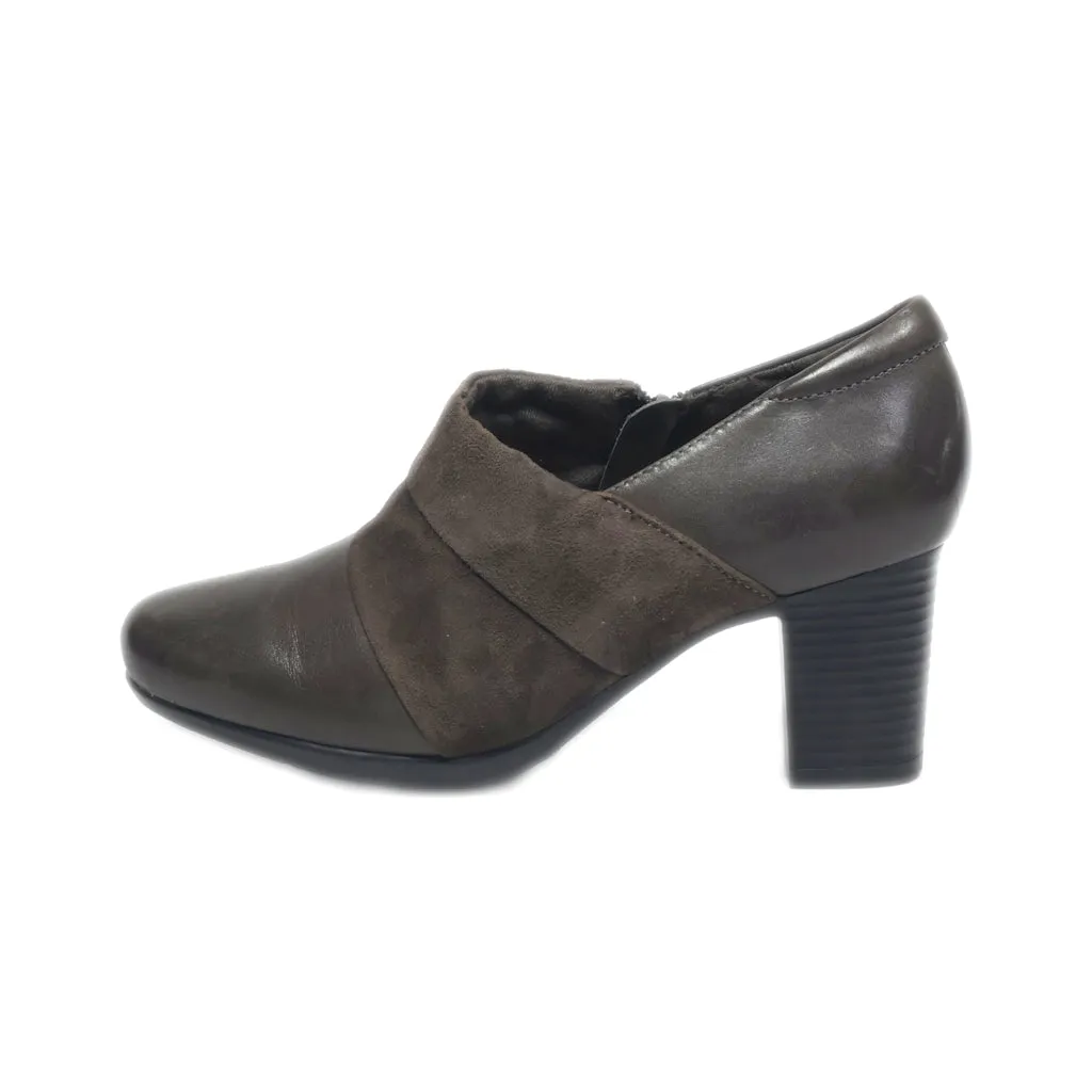 Clarks High-Heel Shoes Leather Brown Colour For Women