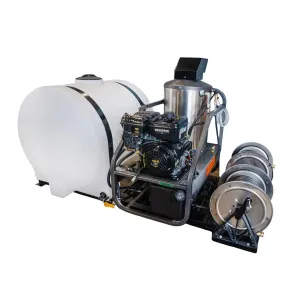 CleanFreak® 4.0 GPM Hot Water Drain Jetter Skid w/ Tank & 200' Reel (Gas Engine) – 3,500 PSI