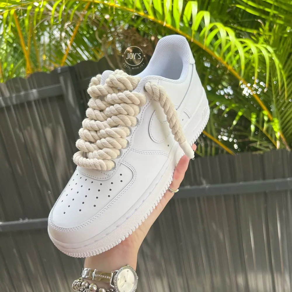 Cream Rope Laces Custom Air Force 1