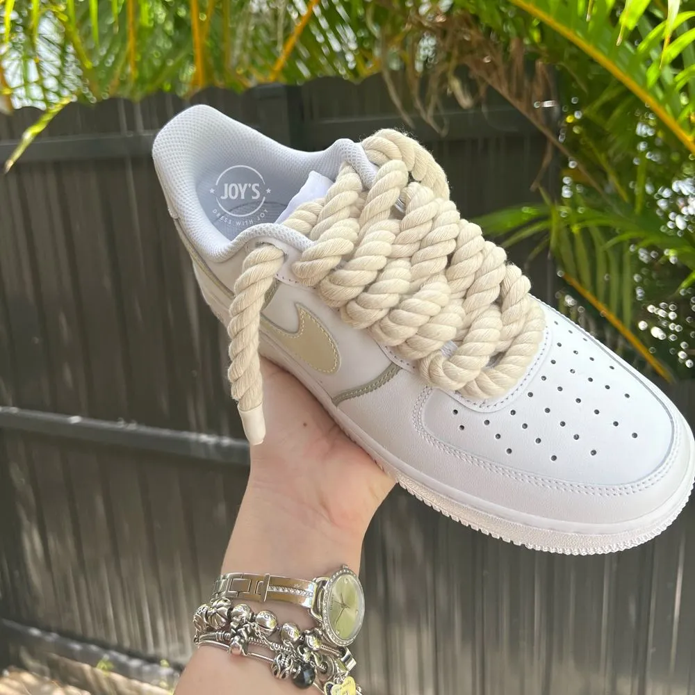 Cream Rope Laces Custom Air Force 1