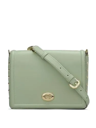 Da Milano Genuine Leather Green Sling Bag (01604) (Small)