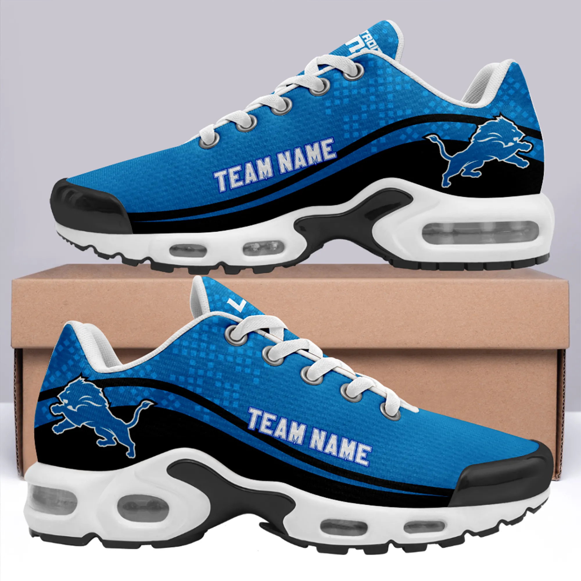 Detroit Lions- Fashion Men/Women Sports Shoes Sports Wear Shoes NFL Game Comfortable and Breathable