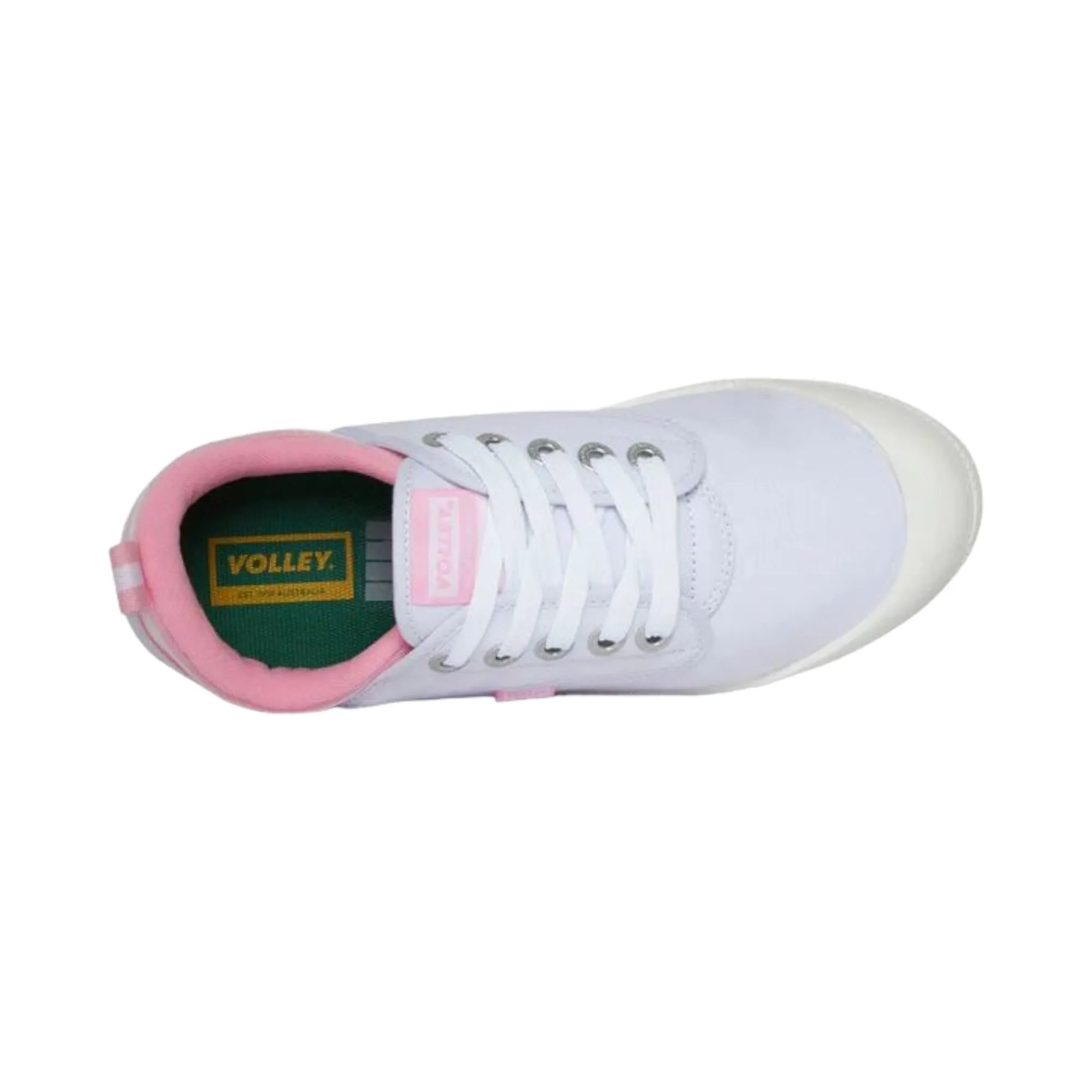 Dunlop Volleys Womens International Low Canvas Casual Shoes Lace White Pink