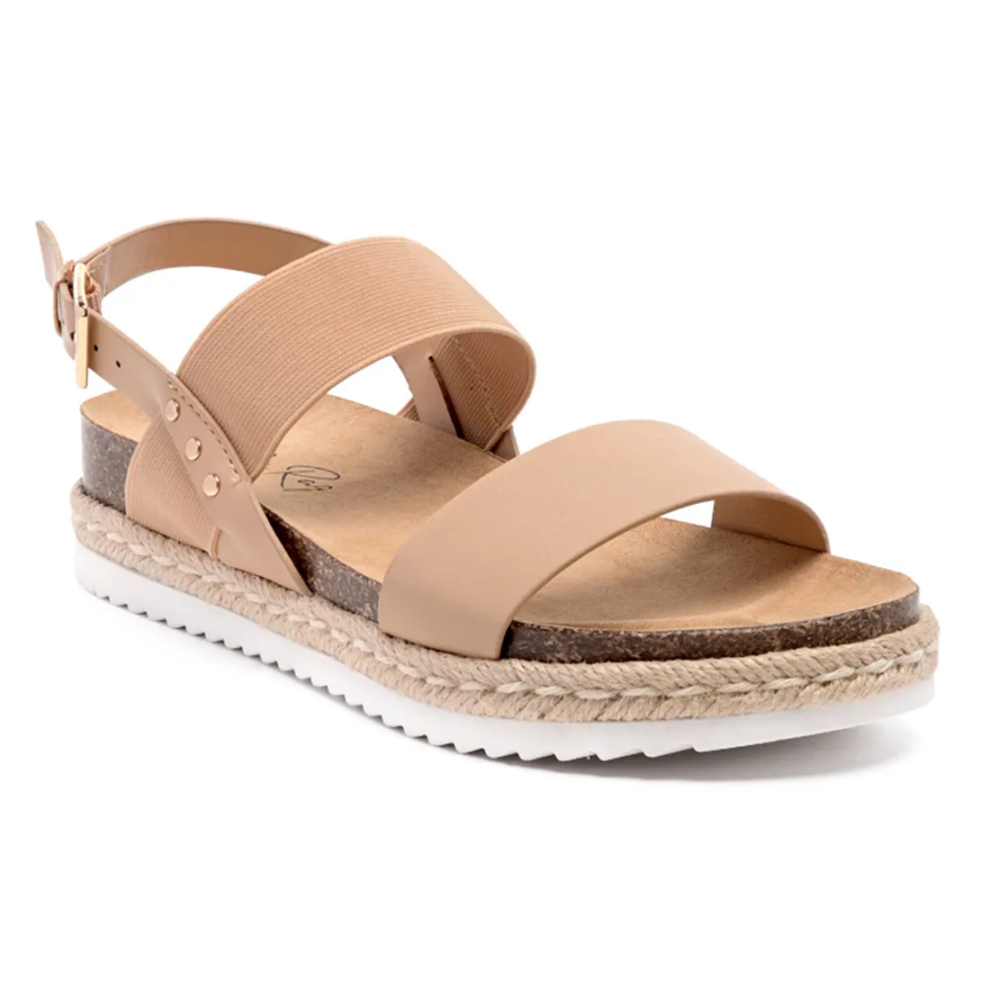 Espadrille Detail Everyday Sandals in Nude