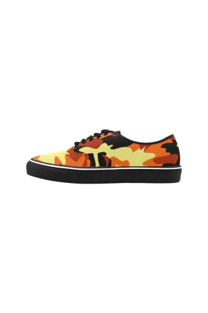 Fall Camouflage Classic Women's Canvas Low Top Shoes (Model E001-4)