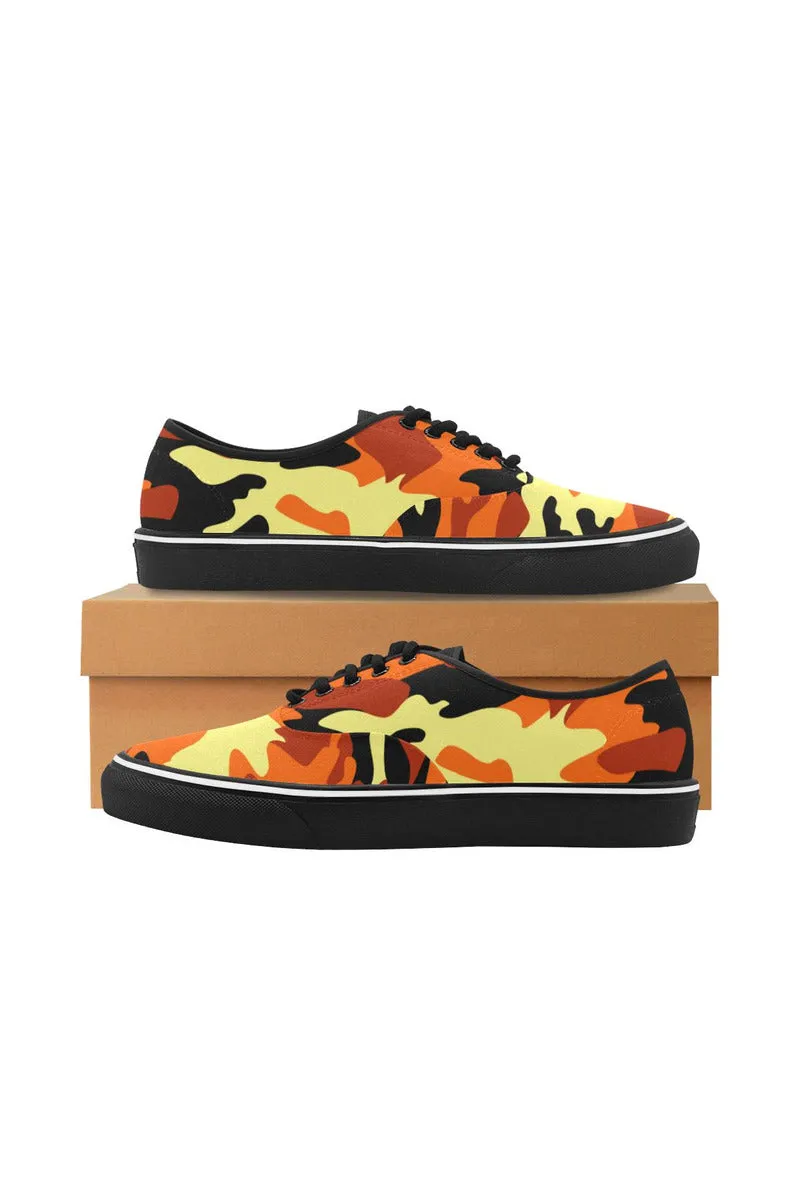 Fall Camouflage Classic Women's Canvas Low Top Shoes (Model E001-4)