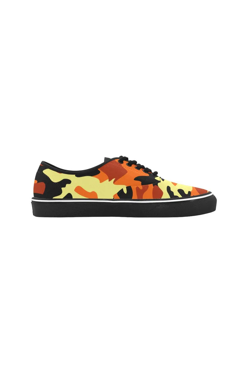 Fall Camouflage Classic Women's Canvas Low Top Shoes (Model E001-4)