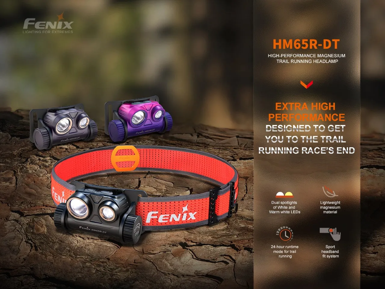 Fenix HM65R-DT Trail Running LED Headlamp