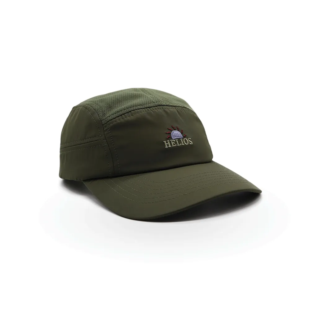 Helios Ultralight 7 Panel Firm Brim Running Cap - Olive