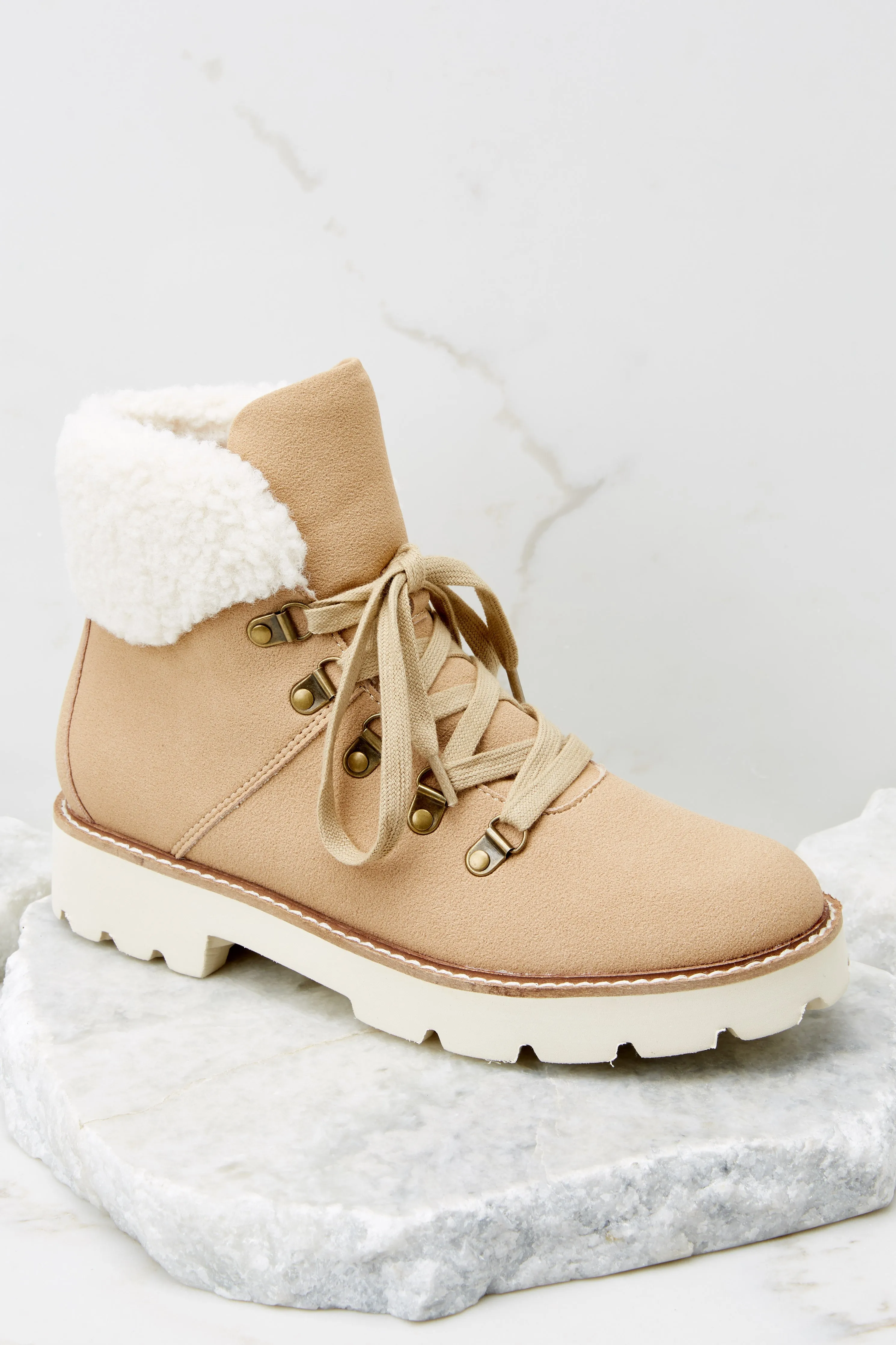 In Step Tan Lace Up Boots