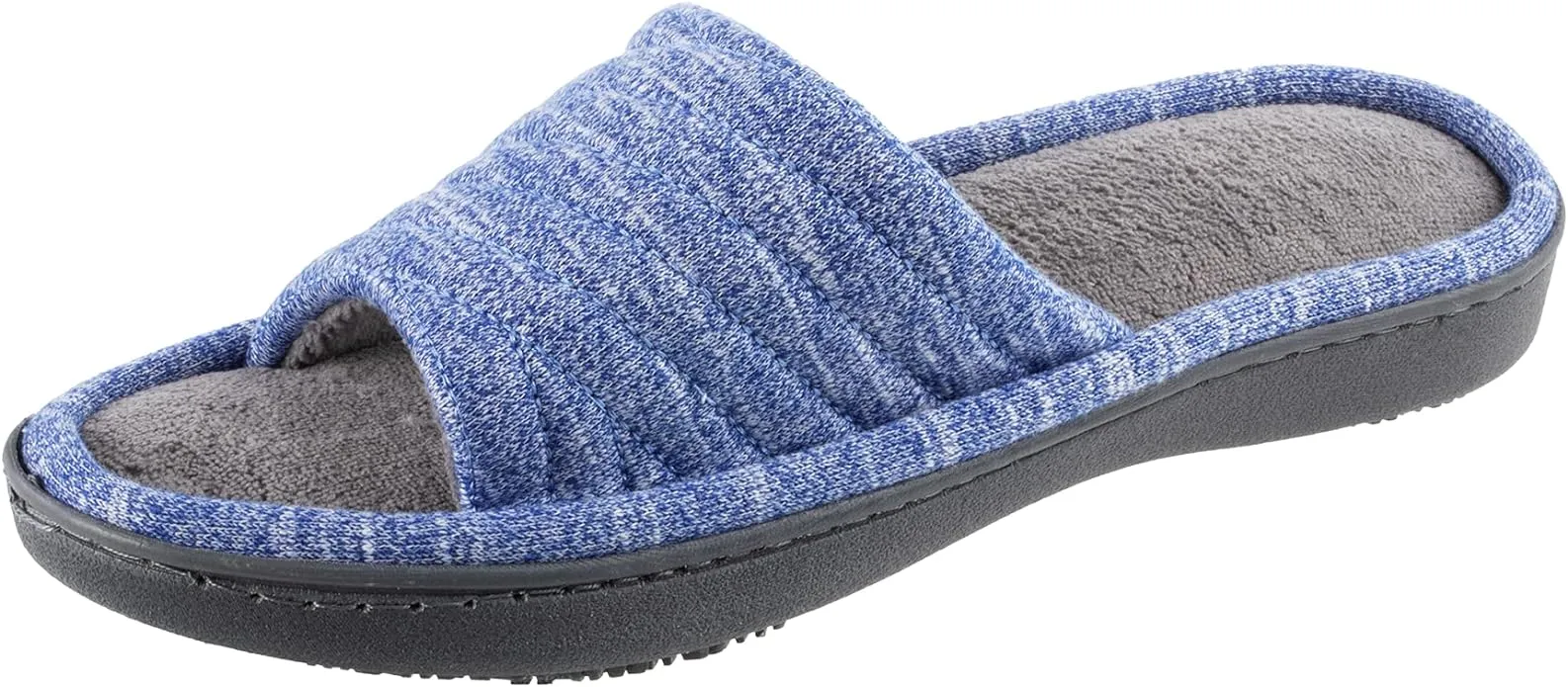 Isotoner Women's Andrea Open Toe Slide Slipper with Moisture Wicking for Indoor/Outdoor Comfort and Arch Support